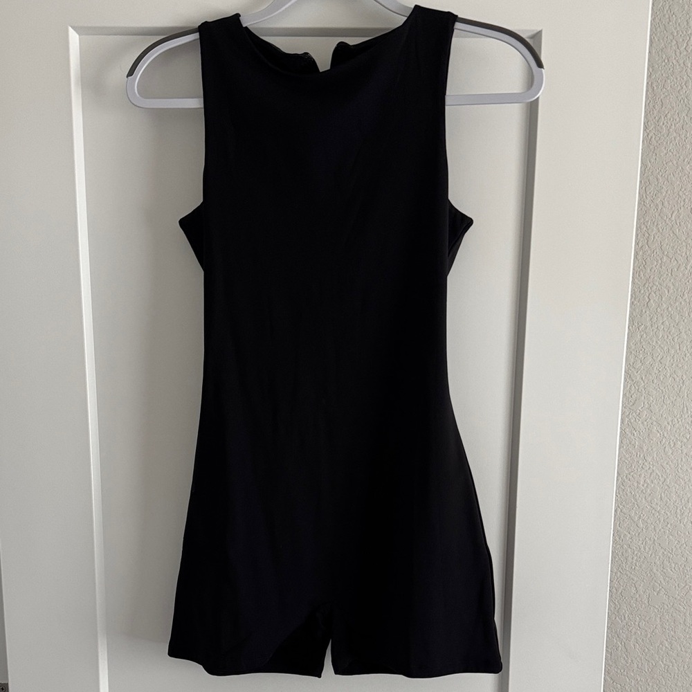White Fox Black Sleeveless Romper